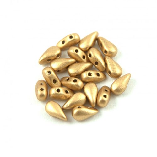 Dropduo - Czech Pressed 2 Hole Bead - Aztec Gold - 3x6mm
