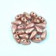 DropDuo - cseh préselt kétlyukú gyöngy - Matte Metallic Copper - 3x6mm