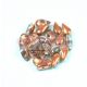 DropDuo - cseh préselt kétlyukú gyöngy - Crystal Rainbow Metallic Peach - 3x6mm