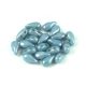 Dropduo - Czech Pressed 2 Hole Bead - White Blue Luster - 3x6mm