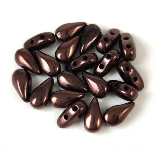 Dropduo - Czech Pressed 2 Hole Bead - Eggplant Bronze - 3x6mm