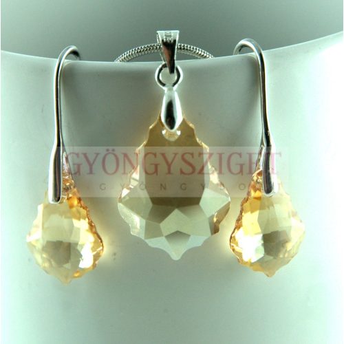 Jewellery Set - Swarovski Baroque pendant - 6090 - Crystal Golden Shadow