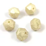 Czech Firepolished Round Glass Bead - English cut - Alabaster Silver Luster - 10mm