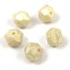Czech Firepolished Round Glass Bead - English cut - Alabaster Silver Luster - 10mm