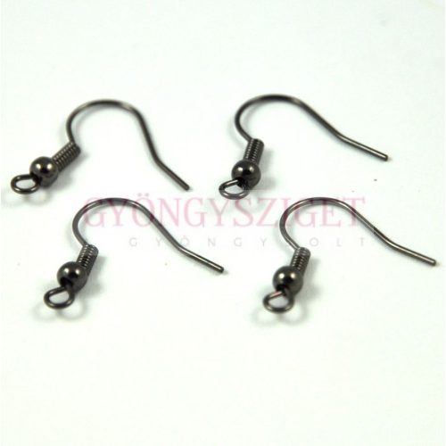 Earwire - with Round Bead - Black Colour - 20 pár