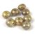 Doughnut - Czech Firepolished Faceted Bead - 6x9mm - telt fehér bronz picasso