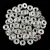 Fish Ring - Czech Glass Bead - Crystal Half Silver -1x4mm