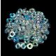 Fish Ring - Czech Glass Bead - Crystal AB -1x4mm