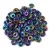Fish Ring - Czech Glass Bead - Jet Purple Green -1x4mm