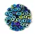 Fish Ring - Czech Glass Bead - Jet Full AB - 1x4mm