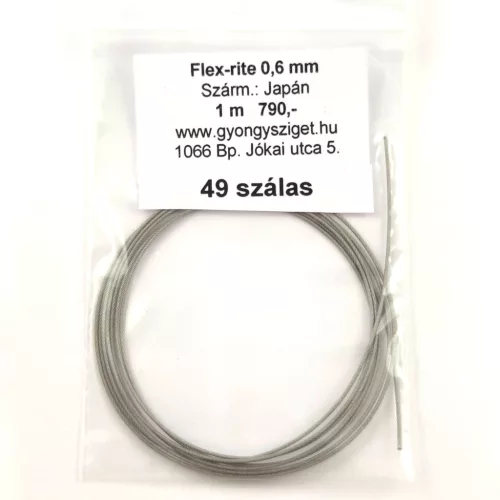 Flex-rite - nylon bevonatos rozsdamentes acél sodrony - 0.6mm - 49 szálas