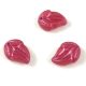 Czech Pressed Glass Bead - Flower Bud - Pink Rose - 15x10mm