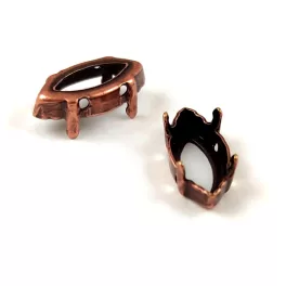   Finding - navette - antique copper coloured - beadable - 15x7mm