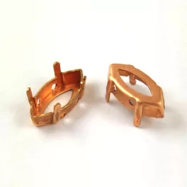 Finding - navette - copper coloured - beadable - 15x7mm