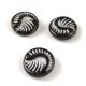 Fossil Coin bead - Jet Silver - 19mm