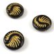 Fossil Coin bead - Jet Gold - 19mm