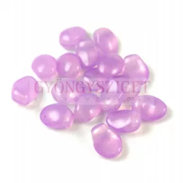 Tulip Petal - Czech Glass Bead 6x8mm - Crystal Opal Purple