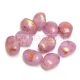 Tulip Petal - Czech Glass Bead 6x8mm - Crystal Opal Purple Rose Gold Patina