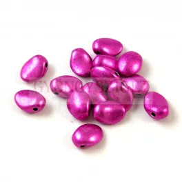   Tulip Petal - Czech Glass Bead 8x6mm - Crystal Polychrome Fuchsia