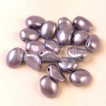 Tulip Petal - Czech Glass Bead 8x6mm - Crystal Polychrome Lavender