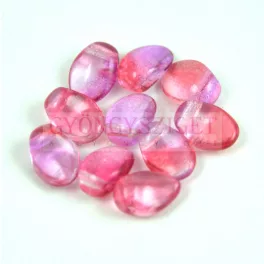   Tulip Petal - Czech Glass Bead 6x8mm - Crystal  Fuchsia Tanzanite Blend