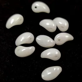 Tulip Petal - Czech Glass Bead 4x6mm - Alabaster Luster