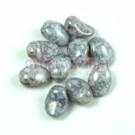   Tulip Petal - Czech Glass Bead 8x6mm - Alabaster Gray Bronz Luster