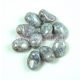 Tulip Petal - Czech Glass Bead 8x6mm - Alabaster Gray Bronz Luster