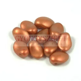   Tulip Petal - Czech Glass Bead 8x6mm -  Terracotta Golden Shine