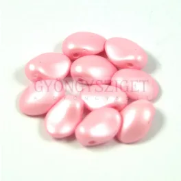 Tulip Petal - Czech Glass Bead 8x6mm - Silk Satin Pink