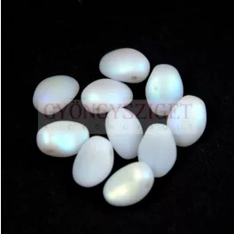 Tulip Petal - Czech Glass Bead 8x6mm - Alabaster Matt AB