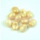 Tulip Petal - Czech Glass Bead 8x6mm - Alabaster Gold Patina