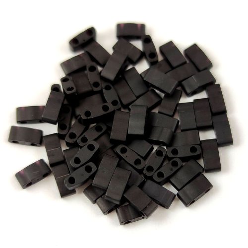 Miyuki Half Tila 2 Hole Japanese Seed Bead - 401f - Matte Black - 2.3x5mm