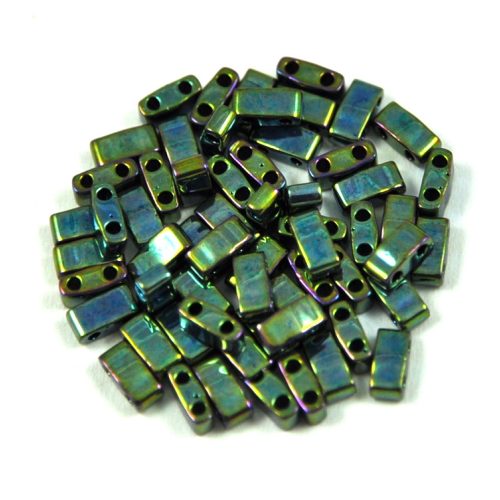 Miyuki féltila gyöngy - 468 - Gold Lustered Metallic Green Iris - 2.3x5mm