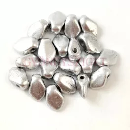 Gekko - cseh préselt szirom gyöngy - Aluminium - 3x5mm