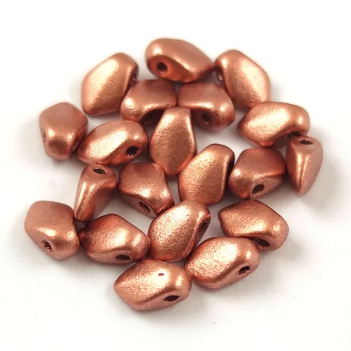 Gekko - cseh préselt szirom gyöngy - Matt Copper - 3x5mm