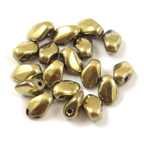 Gekko - cseh préselt szirom gyöngy - Crystal Full Amber - 3x5mm