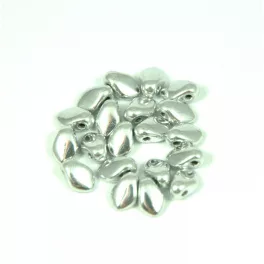 Gekko - cseh préselt szirom gyöngy - Silver - 3x5mm