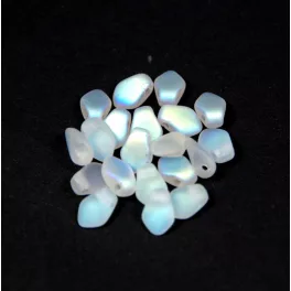   Gekko - cseh préselt szirom gyöngy - Crystal AB Matte - 3x5mm