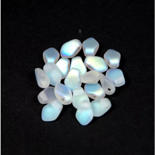 Gekko - cseh préselt szirom gyöngy - Crystal AB Matte - 3x5mm