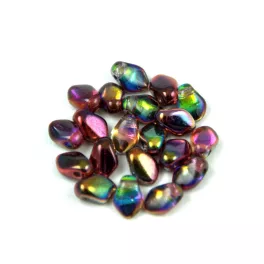   Gekko - cseh préselt szirom gyöngy - Crystal Magic Wine - 3x5mm