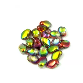   Gekko - cseh préselt szirom gyöngy - Crystal Magic Red Yellow - 3x5mm