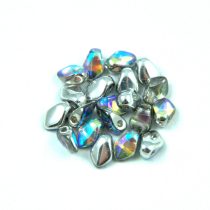   Gekko - cseh préselt szirom gyöngy - Crystal Silver Rainbow - 3x5mm