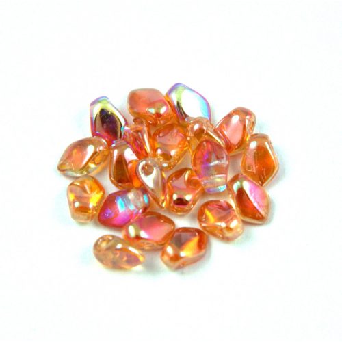 Gekko - Czech Pressed Petal Bead - Crystal Orange Rainbow - 3x5mm