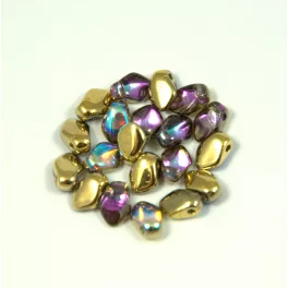   Gekko - cseh préselt szirom gyöngy - Crystal Golden Rainbow - 3x5mm