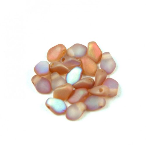 Gekko - Czech Pressed Petal Bead - Crystal Matte Orange Rainbow - 3x5mm