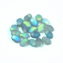   Gekko - cseh préselt szirom gyöngy - Crystal Matte Blue Rainbow - 3x5mm
