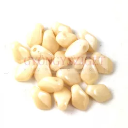   Gekko - cseh préselt szirom gyöngy - White Beige Luster - 3x5mm