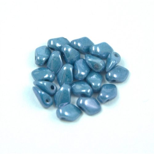 Gekko - Czech Pressed Petal Bead - White Blue Luster - 3x5mm