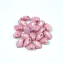   Gekko - cseh préselt szirom gyöngy - White Pink Luster - 3x5mm